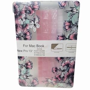 MacBook Pro 13" Hard Shell‎ Case Floral Butterfly A2338 A2251